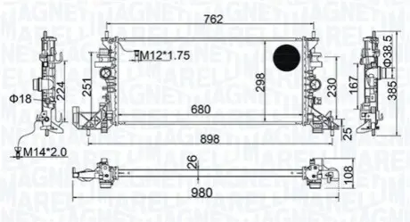 Радіатор, система охолодження двигуна Magneti Marelli 350213206700