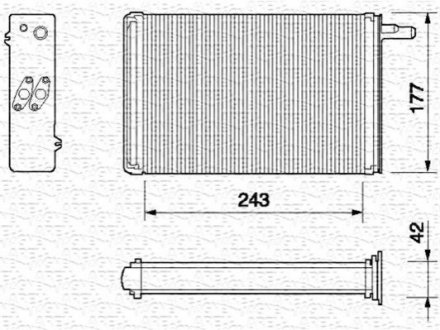 Радиатор печки - (5947797, 7761840) MAGNETI MARELLI 350218056000 (фото 1)
