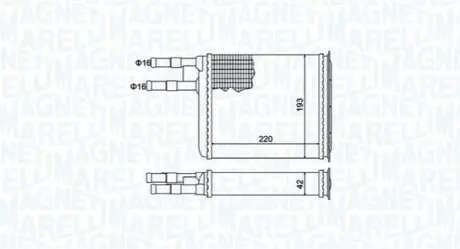 Радіатор пічки CITROEN JUMPER I FIAT DUCATO PEUGEOT BOXER 1.9D-2.8D 02.94-04.02 Magneti Marelli 350218401000 Купити в Україні