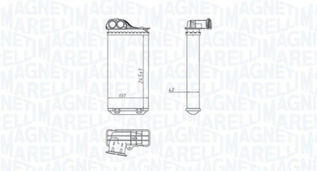 PEUGEOT Радіатор опалення 307 MAGNETI MARELLI 350218411000 (фото 1)