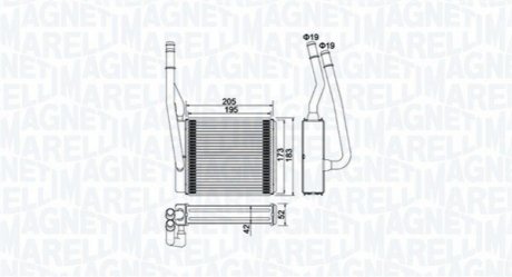 Радиатор печки Ford Transit Connect 1.4-2.0 98- MAGNETI MARELLI 350218414000 (фото 1)