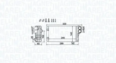 Радиатор печки Peugeot 206/206+ 1.1-2.0D 98- Magneti Marelli 350218416000 Купить в Украине