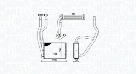 Радиатор печки Magneti Marelli 350218421000 Купить в Украине