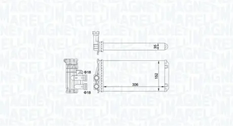 Теплообмінник, система опалення салону Magneti Marelli 350218435000 Купити в Україні