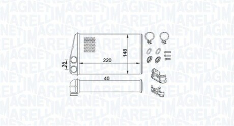 Радіатор пічки MAGNETI MARELLI 350218438000 (фото 1)