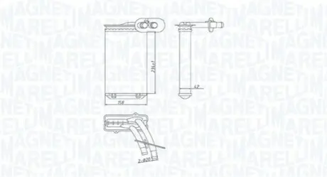 Теплообмінник, система опалення салону Magneti Marelli 350218447000