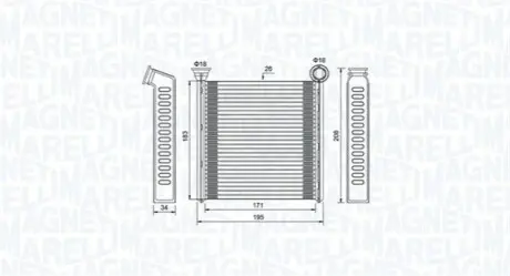 Радиатор печки Magneti Marelli 350218448000 Купить в Украине