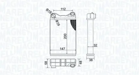 MAGNETI MARELLI FIAT Радиатор отопления Punto 99- Magneti Marelli 350218456000 Купить в Украине