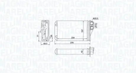 Теплообмінник, система опалення салону Magneti Marelli 350218461000 Купити в Україні