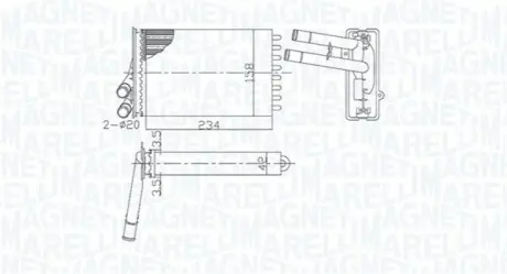 Теплообмінник, система опалення салону Magneti Marelli 350218462000 Купити в Україні