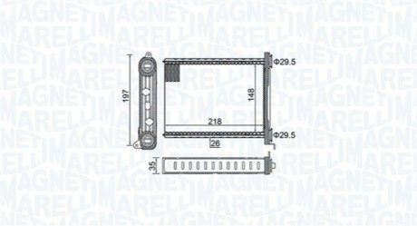 Радиатор печки Renault Trafic/Opel Vivaro 1.6 dCi 14- MAGNETI MARELLI 350218464000 (фото 1)