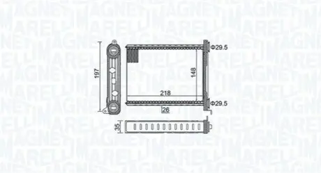 Радіатор пічки RENAULT GRAND SCENIC III, MEGANE, MEGANE III, MODUS, SCENIC III, TRAFIC III 1.2-2.0D 05.08 Magneti Marelli 350218464000 Купити в Україні