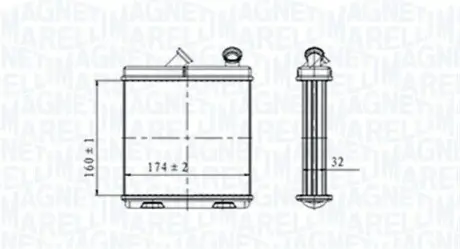 MAGNETI MARELLI OPEL Радиатор отопления Omega A,Senator B Magneti Marelli 350218465000