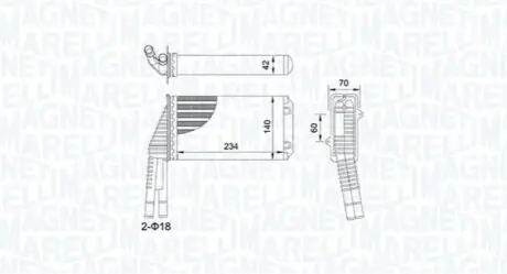 MAGNETI MARELLI CITROEN Радиатор отопления C1 1,0 05-, Peugeot 107 1,0 05-, Toyota Aygo Magneti Marelli 350218467000