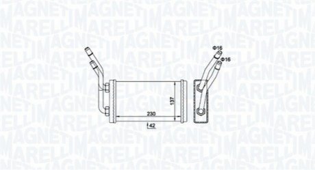 FORD Радиатор отопления Transit 00- MAGNETI MARELLI 350218468000 (фото 1)