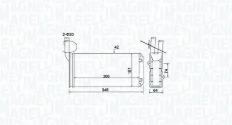 MAGNETI MARELLI VW Радиатор печки T4 90- Magneti Marelli 350218474000