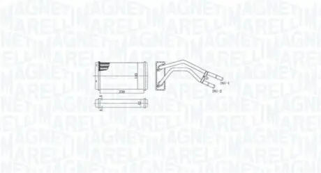 Радиатор печки Ford Transit 2.0/2.4/2.5D 94- снят с производ.. Magneti Marelli 350218477000