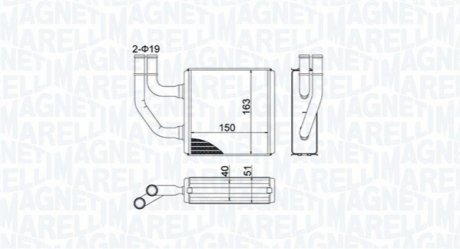 FORD Радиатор отопления Galaxy -06, VW Sharan -10 MAGNETI MARELLI 350218485000 (фото 1)