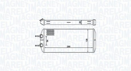 Радиатор печки Citroen Berlingo/Peugeot Partner 1.6 HDI 08- MAGNETI MARELLI 350218497000 (фото 1)