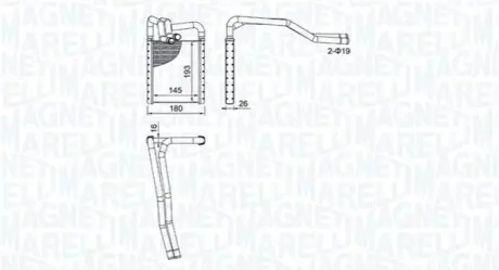 Теплообмінник, система опалення салону Magneti Marelli 350218508000