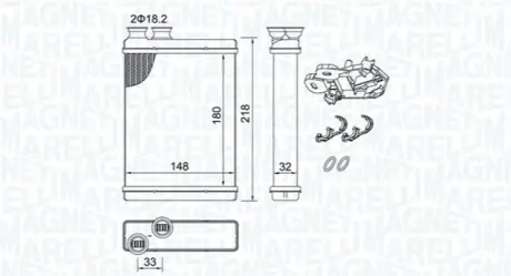 Теплообмінник, система опалення салону Magneti Marelli 350218515000