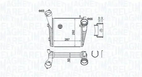 Радиатор интеркулера Audi Q7/VW Touareg 3.0/4.1 03- (L) Magneti Marelli 351319204400