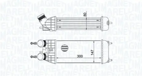 Радиатор интеркулера Citroen C3/Peugeot 2008/207/208 1.4-1.6HDi 09- Magneti Marelli 351319204470 Купить в Украине