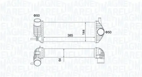 Радиатор интеркулера Renault Kangoo 1.5 dCi 08- Magneti Marelli 351319204480
