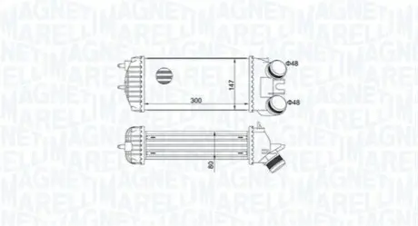Радиатор интеркулера Citroen Berlingo/Peugeot Partner 1.6 HDi 04- Magneti Marelli 351319205110