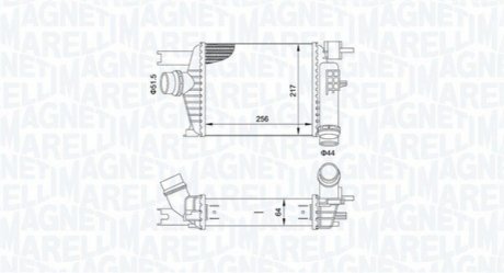 Радіатор інтеркулера Dacia Duster 1.2 TCe 13-/Renault Clio 1.5 dCi 12- MAGNETI MARELLI 351319205160 (фото 1)