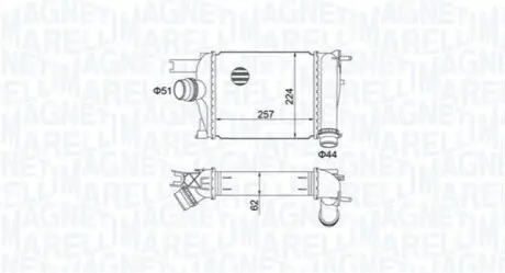 Інтеркулер DACIA DOKKER, DUSTER, LODGY, LOGAN II, LOGAN MCV II, SANDERO II RENAULT ARKANA I, CAPTUR I, CLIO IV, DUSTER, LODGY, LOGAN I, LOGAN/STEPWAY II, SANDERO/STEPWAY II 0.9-1.6LPG 02.08 Magneti Marelli 351319205170 Купити в Україні