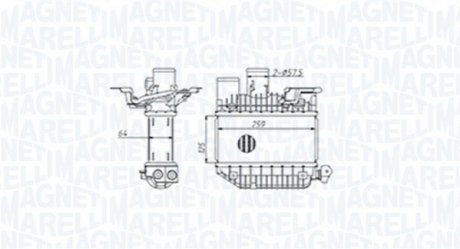 Радиатор интеркулера Toyota Avensis/Corolla 2.0 D-4D 99-09 MAGNETI MARELLI 351319205310 (фото 1)
