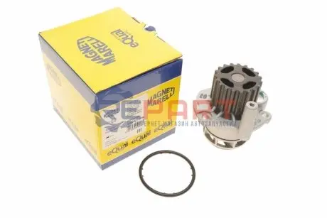Насос охолоджуючої рідини, з ущільненням AUDI A2 SEAT AROSA, IBIZA III SKODA FABIA I, FABIA I PRAKTIK, OCTAVIA I VW GOLF V, LUPO I, POLO, POLO IV, TOURAN 1.2D/1.4D/1.9D 01.99 Magneti Marelli 352316171196 Купити в Україні