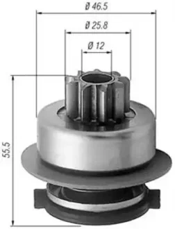 Бендикс стартера (кількість зубів:9) AUDI A3 VW GOLF III, GOLF IV, PASSAT B3/B4 1.4/1.6/1.8 02.88-05.04 Magneti Marelli 940113020256