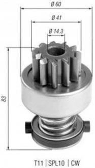 Бендикс стартера MAGNETI MARELLI 940113020404 (фото 1)