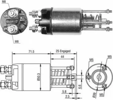 Соленоїд стартера (12В) FIAT 127, CINQUECENTO, FIORINO, PANDA, SEICENTO / 600, UNO LANCIA A 112 SEAT IBIZA I, MARBELLA 0.8/0.9/1.0 06.71-01.10 Magneti Marelli 940113050460