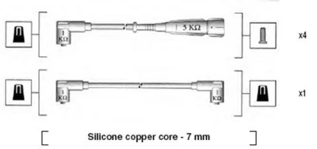 MAGNETI MARELLI VW (5 шт!) К-т високовольтних проводів GOLF 1,4 91- SEAT IBIZA 1,4 IE -96 Magneti Marelli 941175120753 Купити в Україні