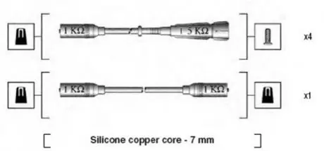 Фото Комплект проводів високої напруги MAGNETI MARELLI (941175140755) зображення 1