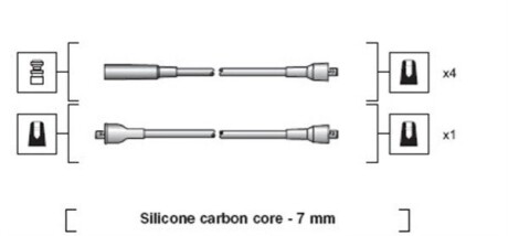 Проволока зажигания, набор MAGNETI MARELLI 941318111024 (фото 1)
