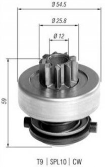 Бендикс (z=9) AUDI 80, 90 1,6D/1,9D [940113020372] MAGNETI MARELLI AMB0372