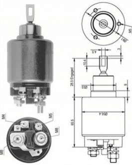 Втягувальне реле стартера (електромагніт) AUDI 71-90 VW 73-88 DB W114/116/123 FIAT [940113050124] MAGNETI MARELLI AME0124 (фото 1)