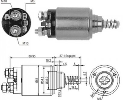 Втягувальне реле стартера DB 3,8-6,0 [940113050186] MAGNETI MARELLI AME0186 (фото 1)