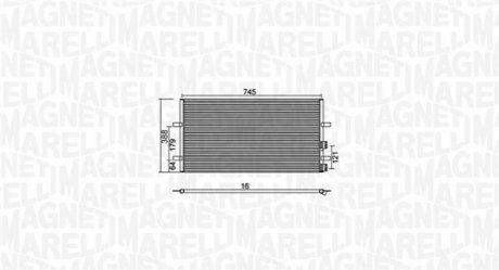 Конденсер кондиционера MAGNETI MARELLI BC740 (фото 1)