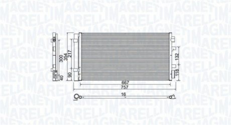 Радиатор кондиционера MEGANE III, FLUENCE, SCENIC MAGNETI MARELLI BC762 (фото 1)