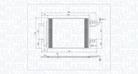 Конденсер кондиционера MAGNETI MARELLI BC792 (фото 1)