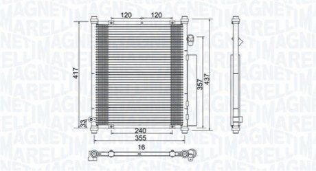 Конденсер кондиціонера MAGNETI MARELLI BC907 (фото 1)