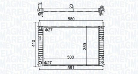 FORD Радиатор охлаждения Fiesta V,Fusion 1.25/1.6 01-,Mazda 2 MAGNETI MARELLI BM1527 (фото 1)