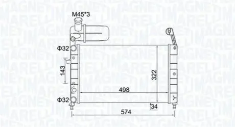 MAGNETI MARELLI FIAT радіатор охолодження Tempra,Tipo 1.4/1.6 88 Magneti Marelli BM1544 Купити в Україні