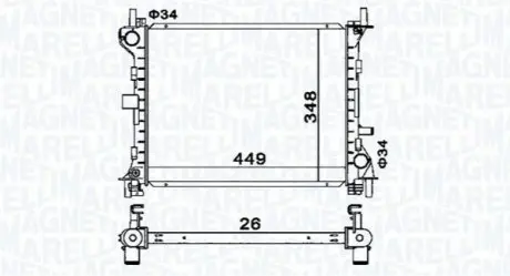 MAGNETI MARELLI FORD Радіатор охолодження FOCUS I Turnier (DNW) 1.6 16V 99-04 Magneti Marelli BM1603 Купити в Україні