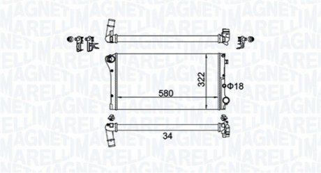 Радіатор FIAT PANDA 1.3D 03- MAGNETI MARELLI BM1615 (фото 1)